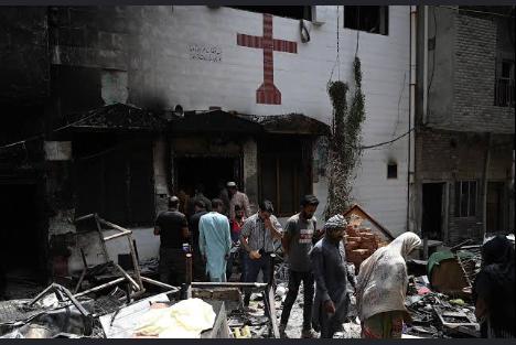 Burnt church from religious violence - Your report helps prevent future attacks